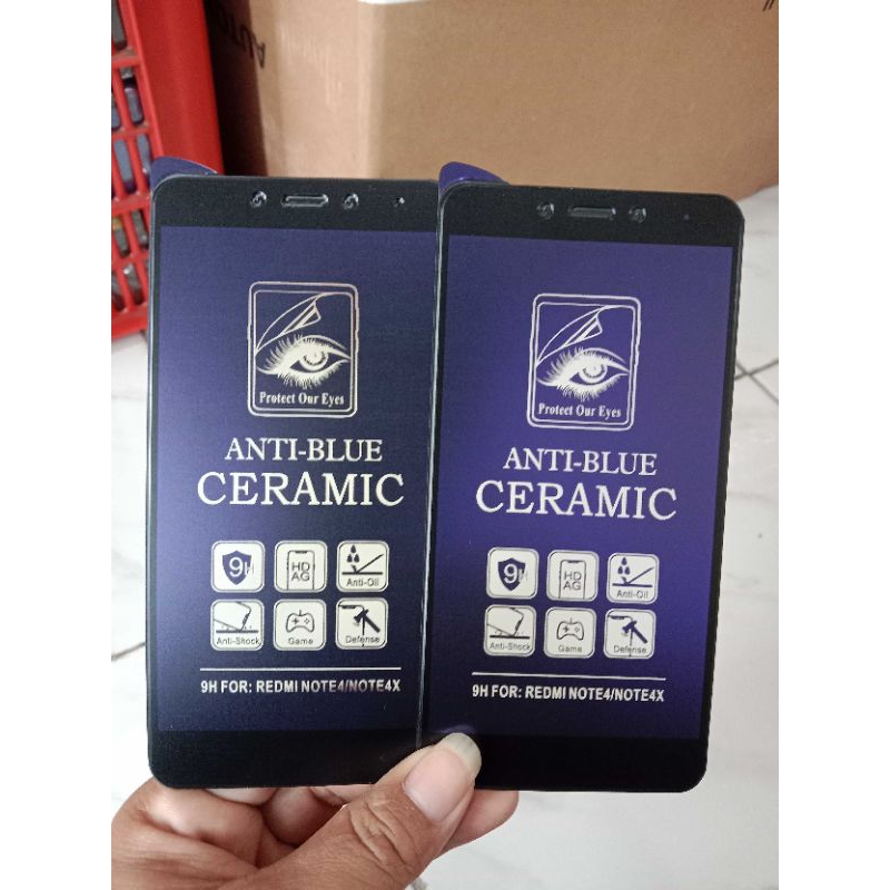TEMPERED GLASS CERAMIC BLUE REDMI 5X/MI A1 ANTI-SCRATCH CERAMIC BLUE LIGHT ANTI-RAAK