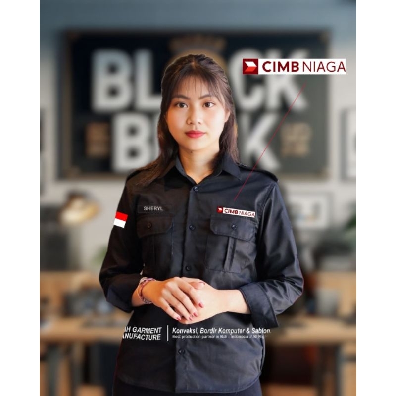 Kemeja bank cimb shirt pdl pdh bank cimb shirt custom shirt