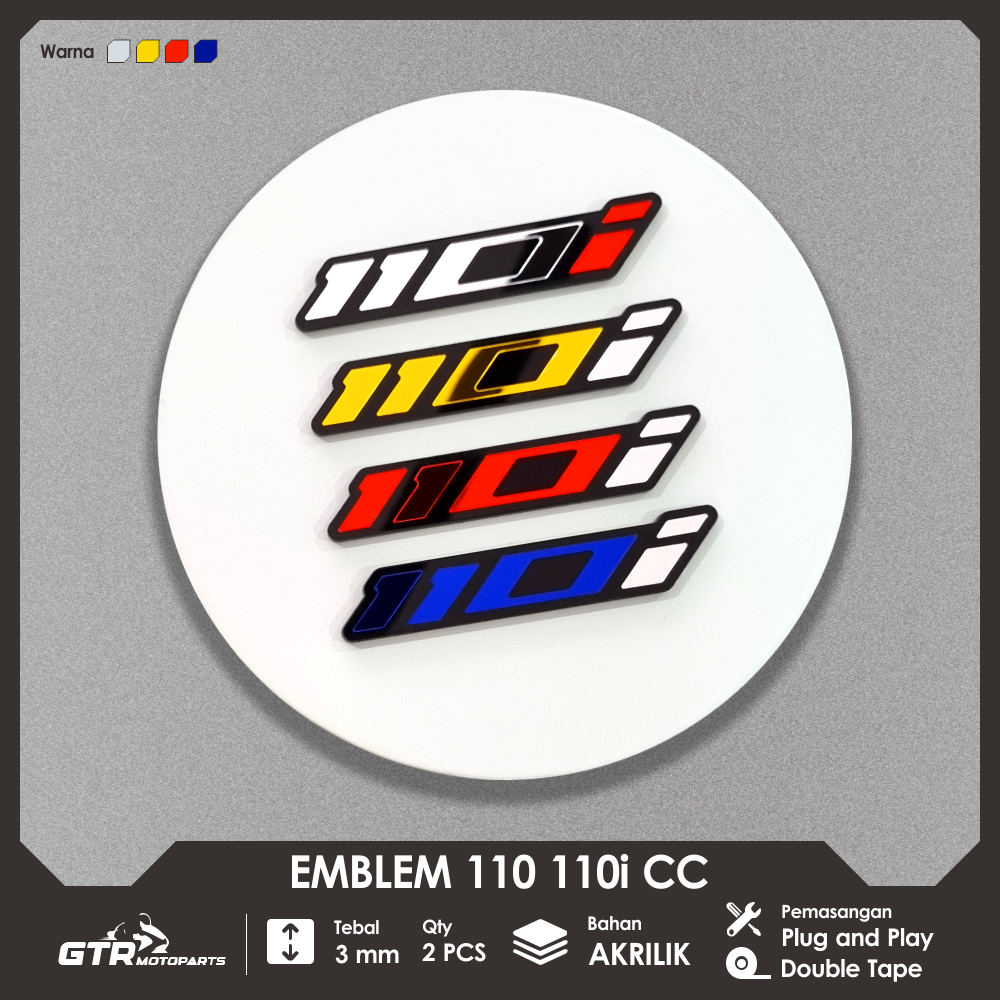 Gtr Emblem CC รถจักรยานยนต์ Universal 2 ชิ้น 110 110i นูนโลโก้รถจักรยานยนต์สติกเกอร์อุปกรณ์เสริม