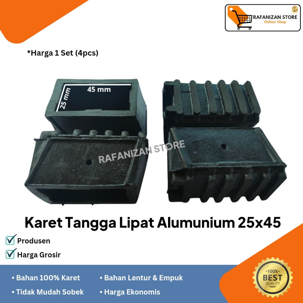 หนึ่งชุดพับยาง ALUMINIUM 4 ชิ้น ขนาด 25x45 (2.5 ซม. x 4.5 ซม.)