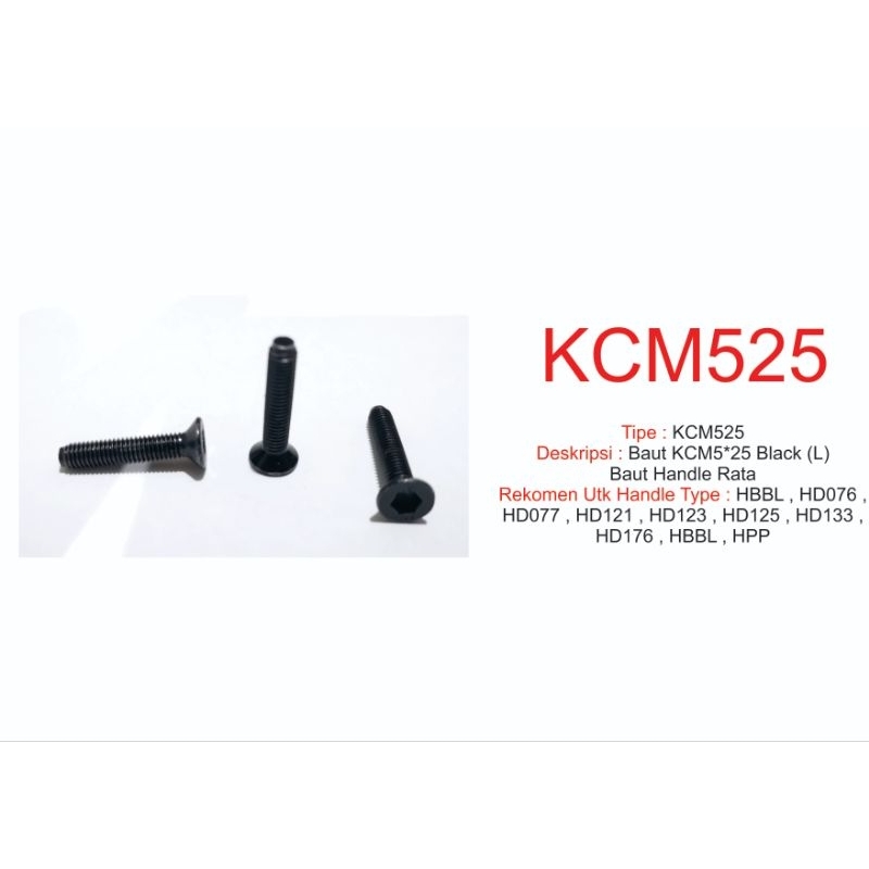 KCM525 สลักเกลียวสีดํา KCM 5x25 Bolt Description KCM Bolt 5 x 25