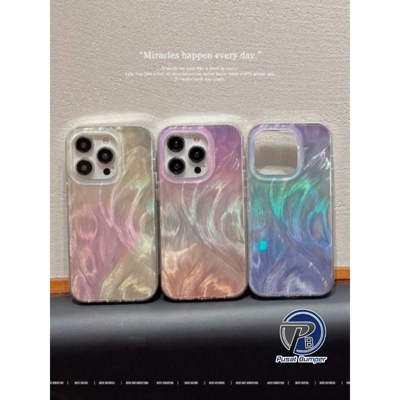 SS935 CLARITY Swirl โฮโลแกรม Feather Case Texture สําหรับ Oppo A3X A74 A78 A5 A9 2020 A98 A1 F1s F5 