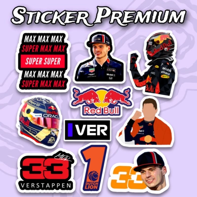 F1 Max Verstappen Sticker Pack บรรจุไวนิลกันน้ํา 10 ชิ้น