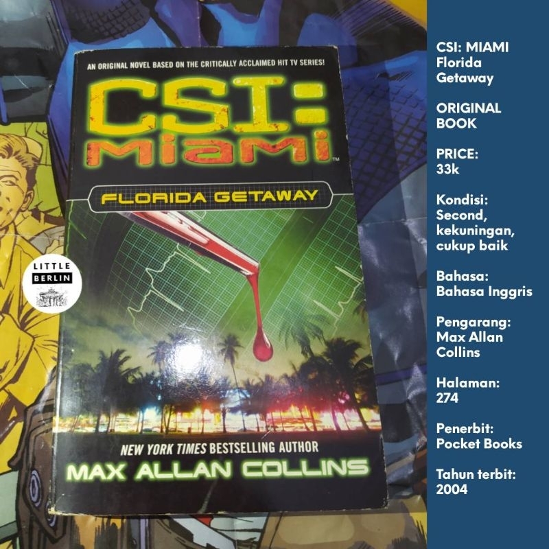 นวนิยายต้นฉบับ CSI: MIAMI English Mass Market อาชญากรรมปกอ่อน Thriller นวนิยายรักนําเข้าภาษาอังกฤษ