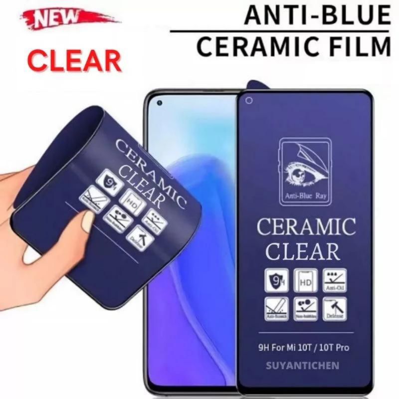 กระจกนิรภัยเซรามิค CLEAR BLUE Light ป้องกันรังสีแบบเต็มหน้าจอสําหรับ XIAOMI REDMI 8 8A 9 9A 9C 9T 10