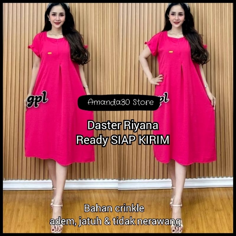 Ready Crinkle Daster พร้อมส่ง/ Riyana เดรสซิปหน้า