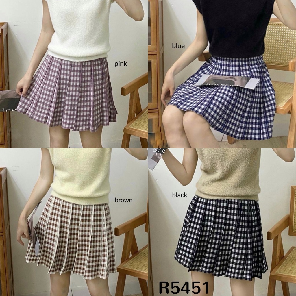 [FG] กระโปรงผ้าถักจีบเทนนิส R5451