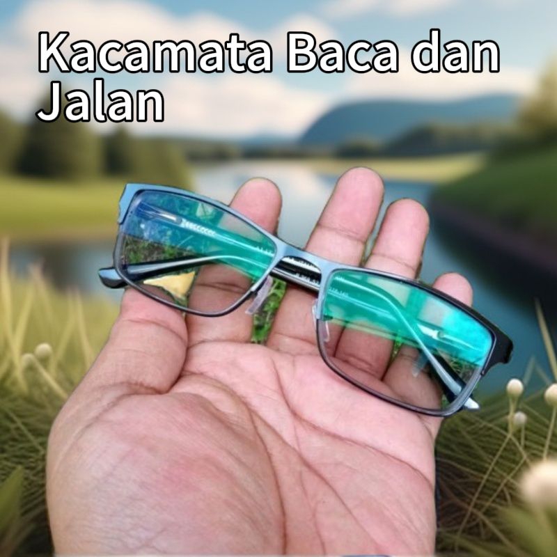 Photochromic Progressive Reading and Walking Glasses Titanium Frame