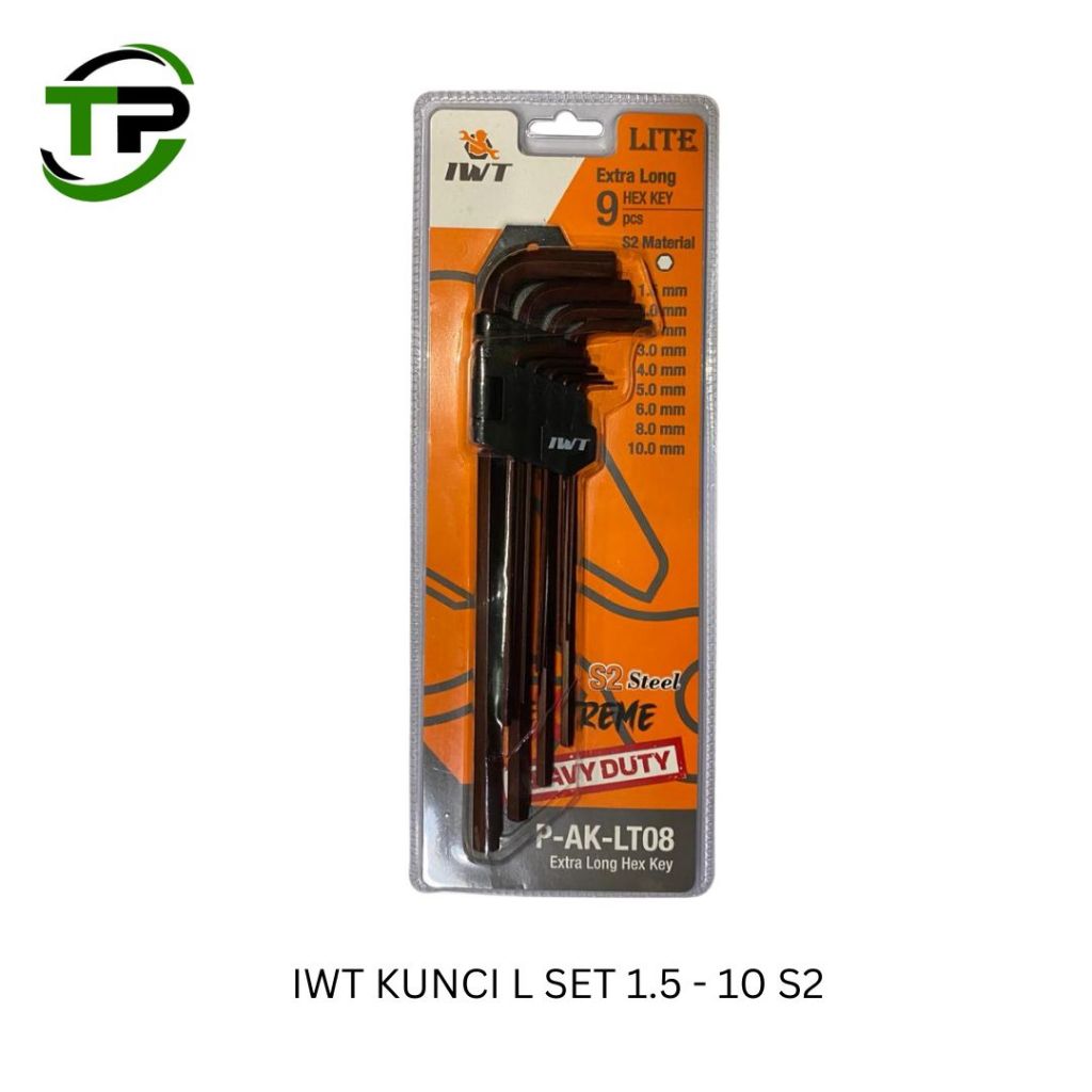 IWT KEY L SET 9 ชิ้น - HEX KEY, ปุ่ม HEX ยาวพิเศษ, COMBINATION ALLEN KEY, TAMPER TORX
