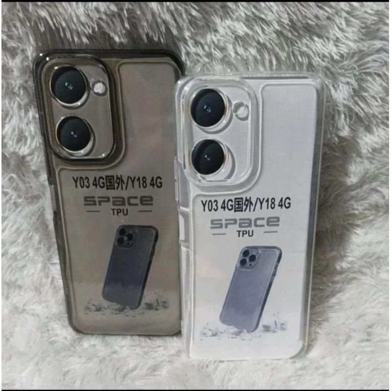 SOFT CASE SPACE CLEAR BLACK VIVO YO3 4G/Y18 4G SILICONE CAMERA PROTECTOR