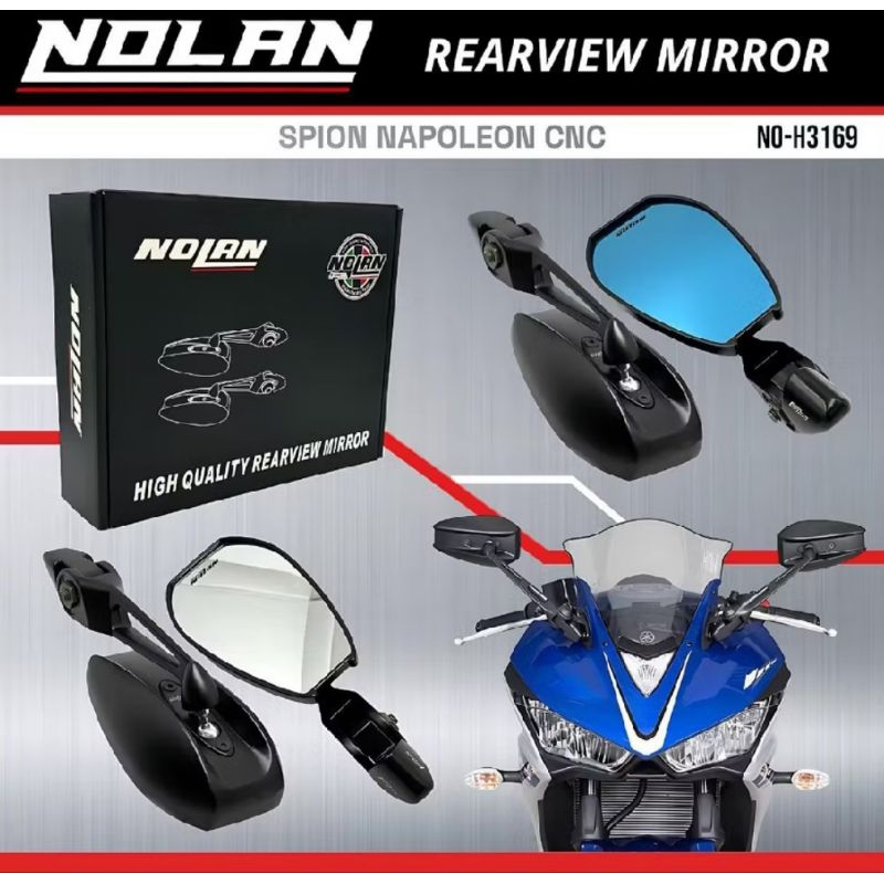 Batman NAPOLEON NOLAN กระจกกระจกใส Blue VARIO 160 PCX NMAX UNIVERSAL รถจักรยานยนต์