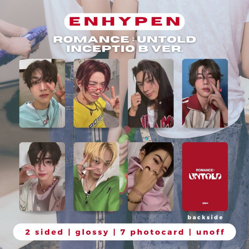 !!️Unofficial!! ️Enhypen Photocard - Romance: อัลบั้มโฟโต้การ์ดที่ยังไม่ได้เปิด | 1 ชุด ได้ 7 ใบ โฟโต้การ์ด ตามค่อ | ทิวทัศน์ฤดูหนาว