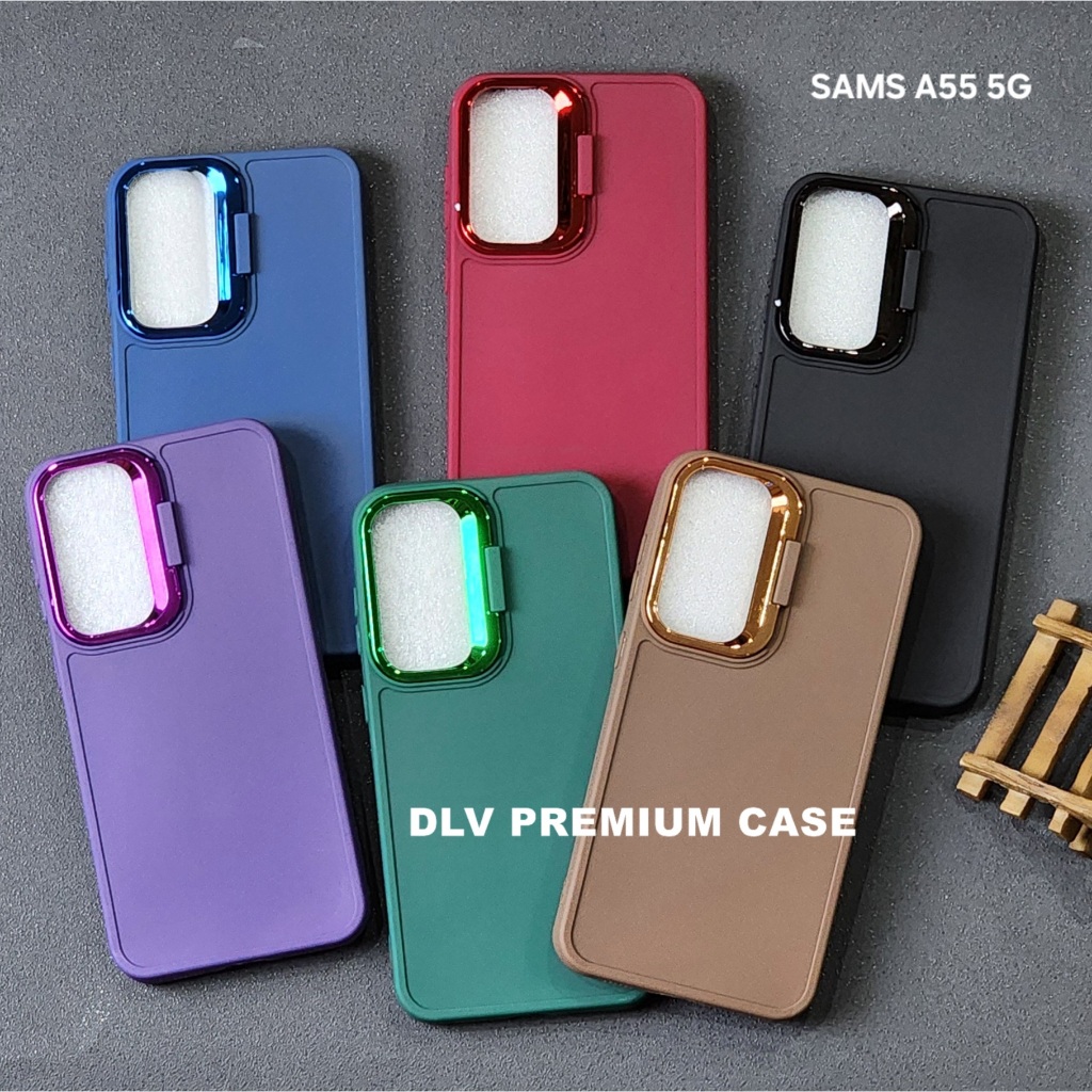 SAMSUNG A55 5G CASE LUXURY LENS HOLDER STAND เคสกล้อง MACAROON SAMSUNG A55 5G
