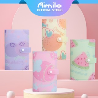 [READY] Aimilo Album Foto Polaroid Waterproof 120/240 Slot Dompet Nabung Photocard Motif Buah Lucu Book Binder Photocard Holder