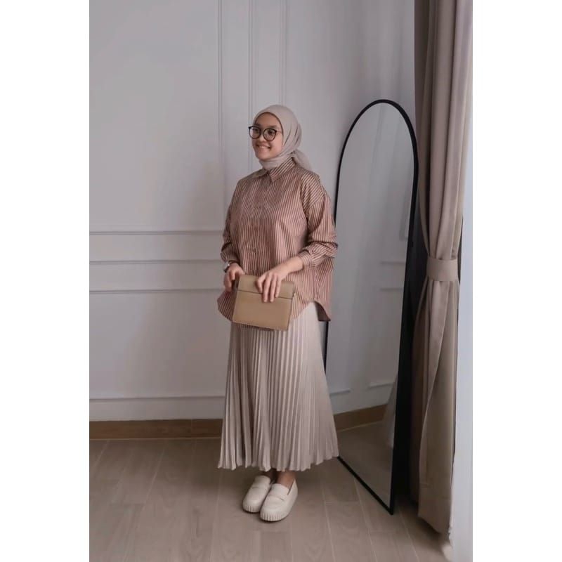 กระโปรงพลีท Ayu / กระโปรงพลีทพรีเมียม / กระโปรงพลีทยาว / ลําลองทางการ - รูปที่ 5