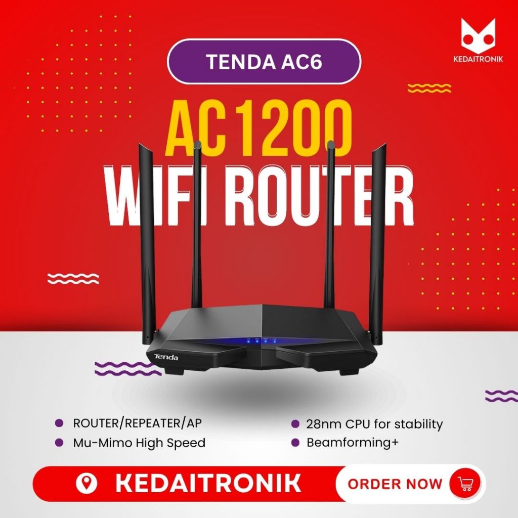 Tenda AC6 WALL KILLER GIGABIT Router/Wifi Extender/ Access Point AC1200 AC 6 AC 1200