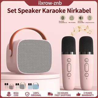K1 Mini Speaker Bluetooth Karaoke 2 Mic Set Salon Bluetooth bt Speaker karoke With Microphone 3D Stereo Amplifier Party Wireless Mini Speaker