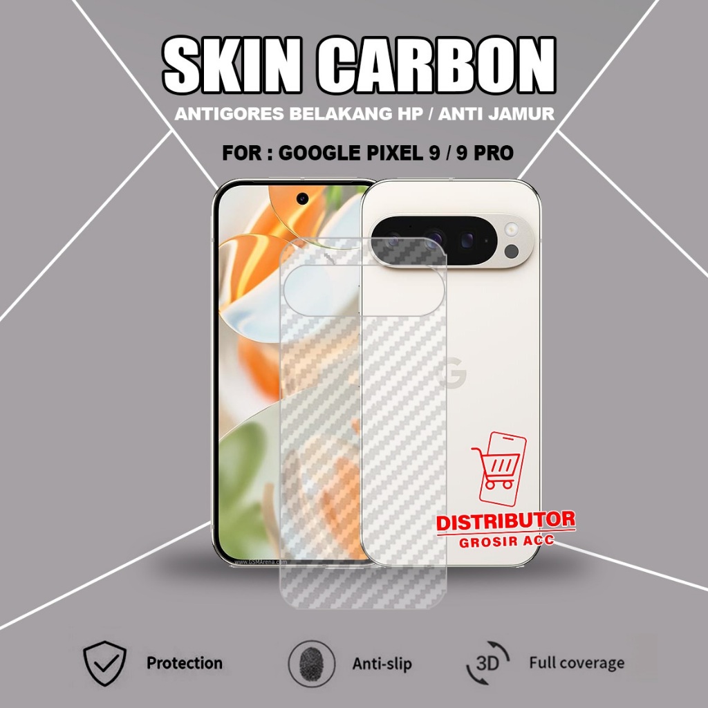 GOOGLE PIXEL 9 SKIN CARBON TRANSPARENT ANTI-SCRATCH BACK GOOGLE PIXEL 9 SCB1