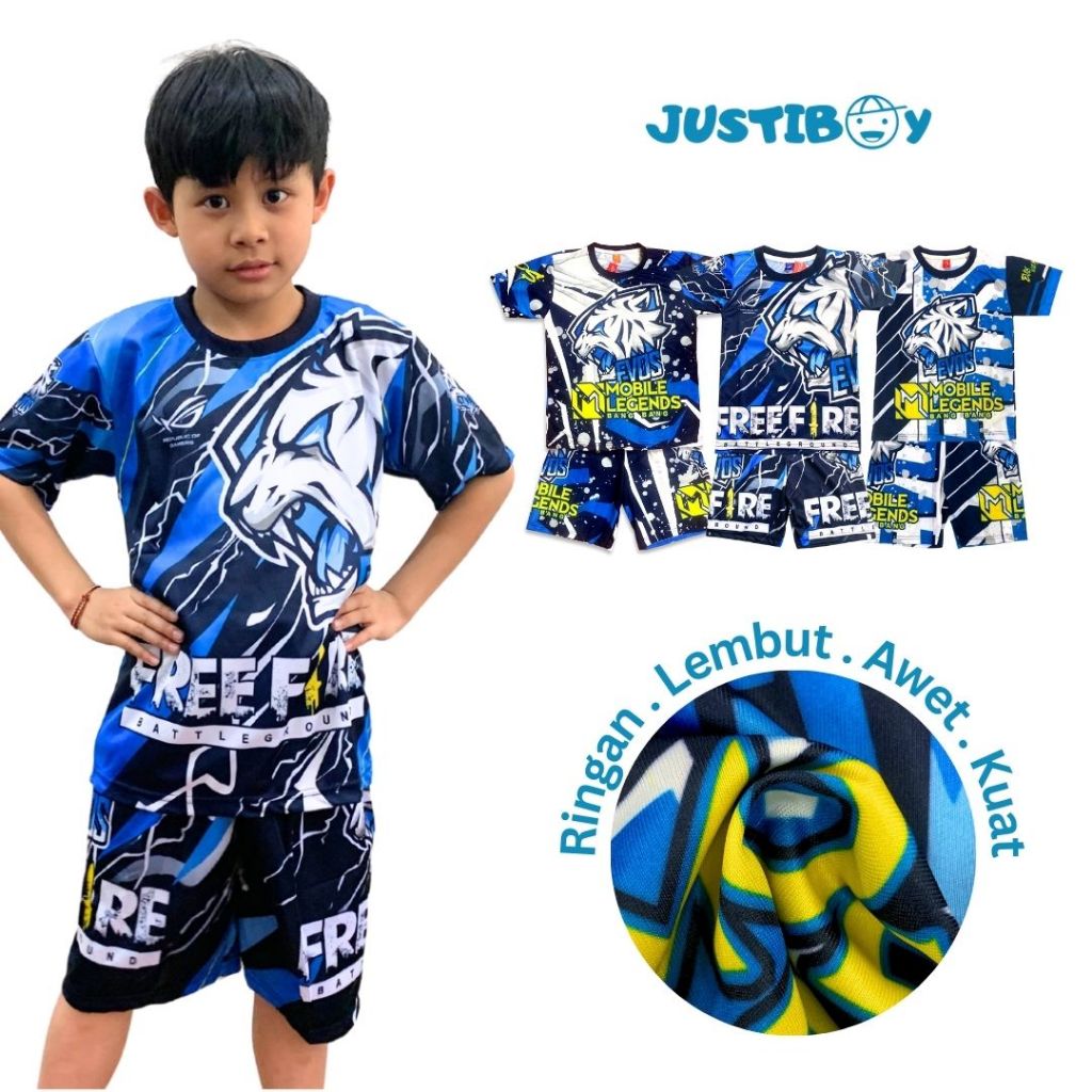 Justiboy Evos ชุดเสื้อสําหรับเล่นเกม E-Sport สําหรับเด็ก / เสื้อผ้าเด็กพิมพ์ลายอายุ 5 - 11 ปี