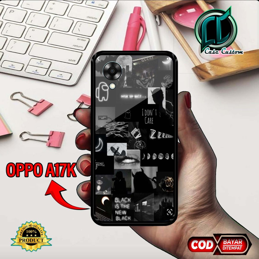 เคส OPPO A17K - เคสแฟชั่น 007 Hardcase 2D Glossy - CUSTOM CASE - [ATC] - เคสเงา - เคสโทรศัพท์ Hp Gla