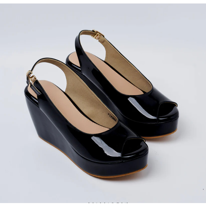 Angela Womens Hells Wedge Sandals Simple Plain Buckle - NESYA