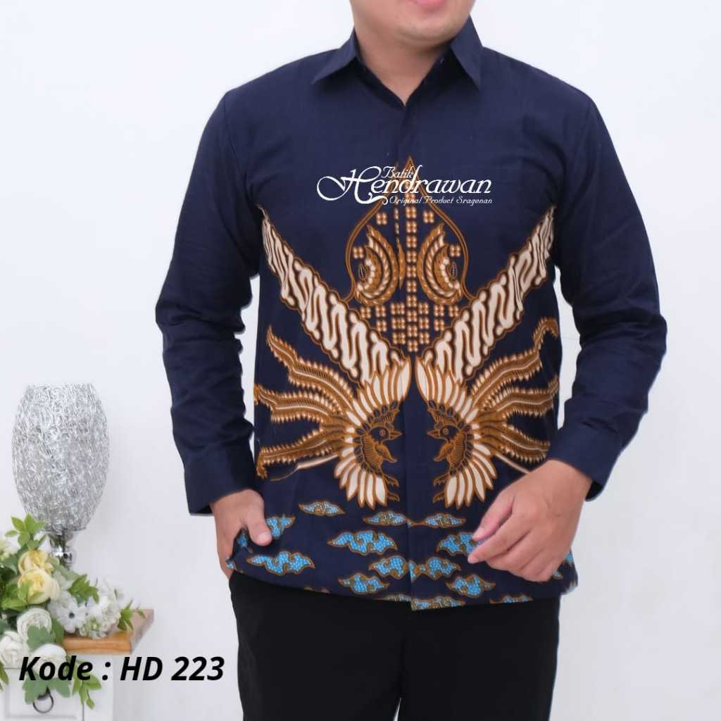 KATUN Batik Hendrawan Modern Solo เสื้อเชิ้ตผ้าบาติกผู้ชาย แขนยาว มีซับใน วัสดุผ้าฝ้ายพรีเมี่ยม HD 2