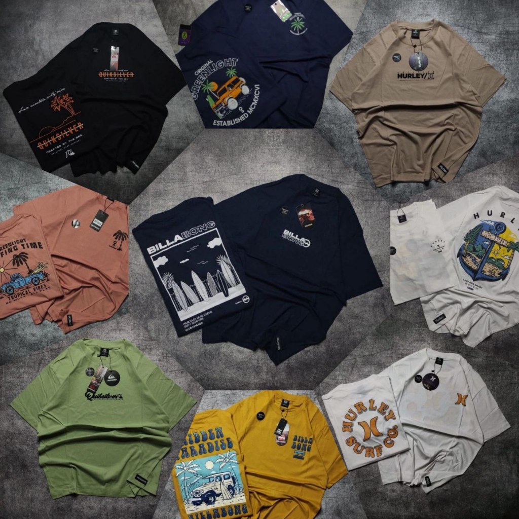 เสื้อยืดผู้ชาย HURLEY เสื้อยืดแบรนด์ COMBED 30S