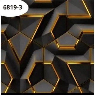 WALLPAPER DINDING MOTIF GEOMETRI HITAM