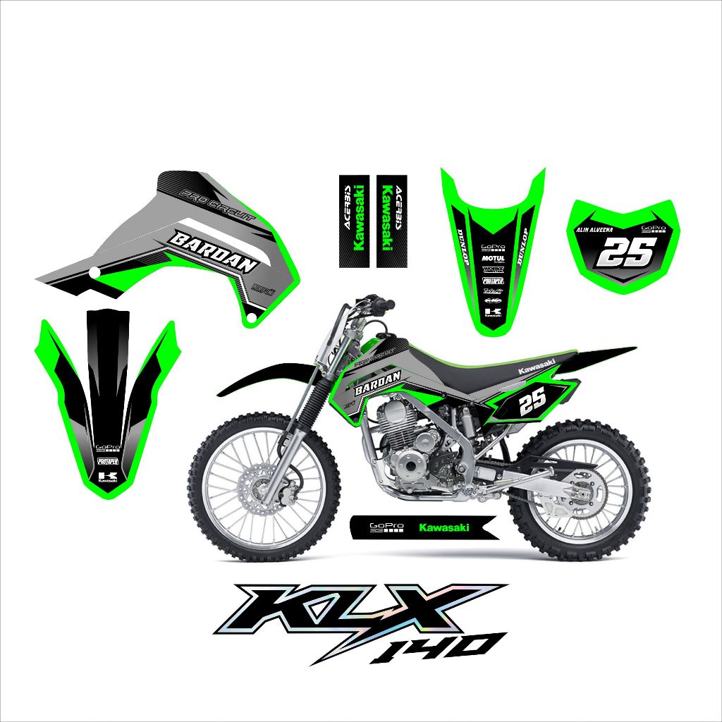 รูปลอก KLX 140 RF Full Body Striping Kawasaki KLX 140L ออกแบบฟรี