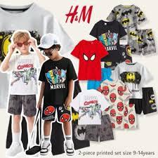 HNM Boys Short Set / HM Boys Suit / H&M Branded Premium Boy Short Pyjamas Junior size 9T-14T - Famil