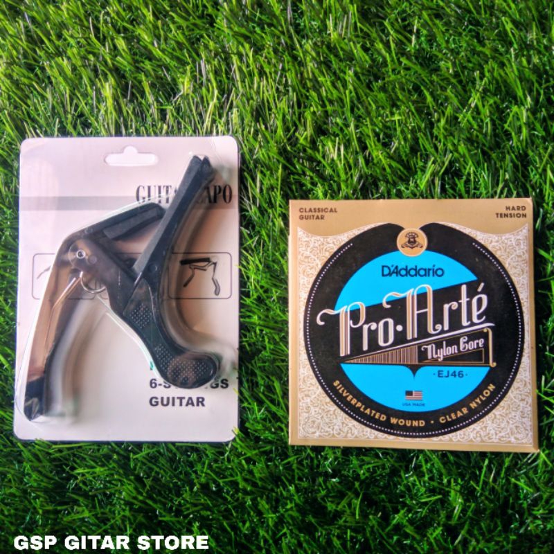 สุ่มสีกีตาร์ Capo Bundling Package & One ชุดนําเข้า Pro Arte EJ46 Strings