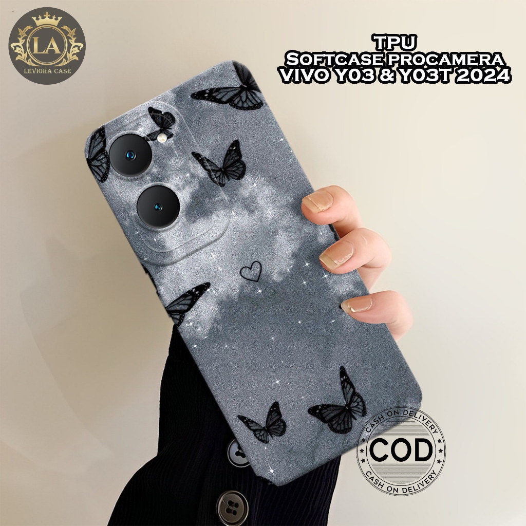 เคส VIVO Y03 / Y03T 2024 ล่าสุด - เคส Leviora - เคสแฟชั่นผีเสื้อ - เคส VIVO Y03 / Y03T Softcase - เค