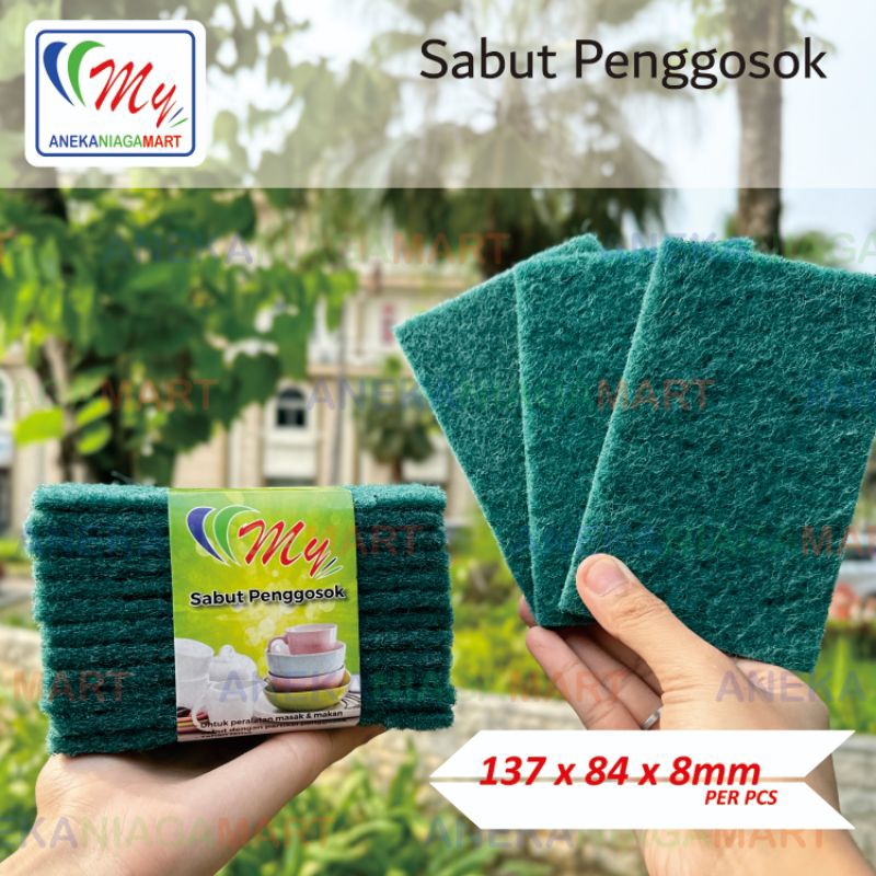 HIJAU Tapas เครื่องขัดฟองน้ําล้างจานกระทะสีเขียว