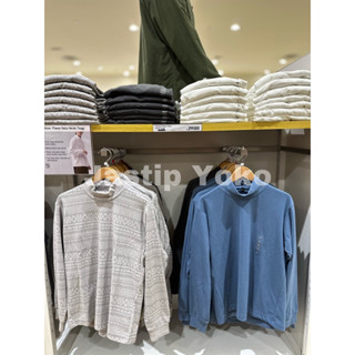 Uniqlo เสื้อขนแกะ คอสูง แขนยาว แบบสวมหัว สําหรับผู้ชาย