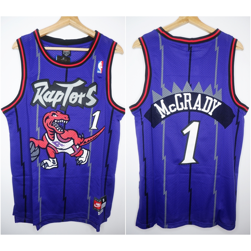 UNGU NBA CLASSIC HWC RAPTORS 1 TRACY MCGRADY PURPLE LOGO BASKETBALL JERSEY