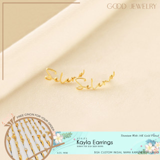 Good Jewelry – Kayla ต่างหูทองเหลือง ชุบทอง 18K ประดับไทเทเนียม