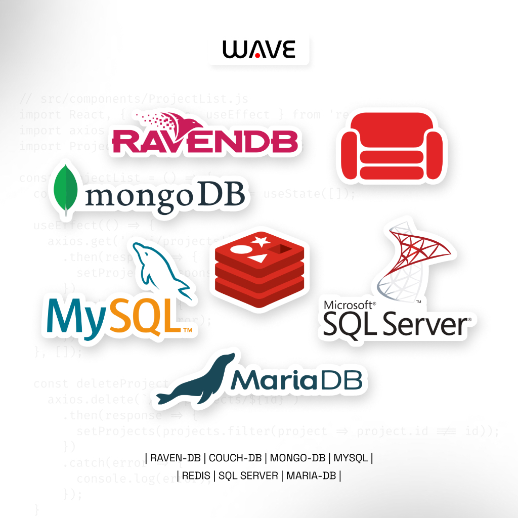 สติ๊กเกอร์ตัด Vinyl IT Programming Waterproof - My SQL / Redis DB / Maria / Couch / Mongo Unit