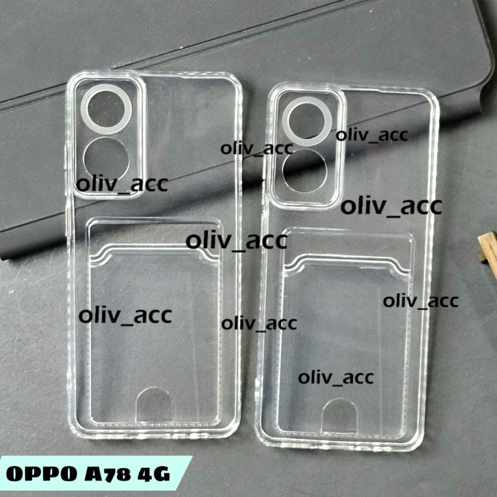 เคสใส่การ์ดใส oppo a78 4g a58 4g reno 10 5g 10 pro clear case soft card slot case