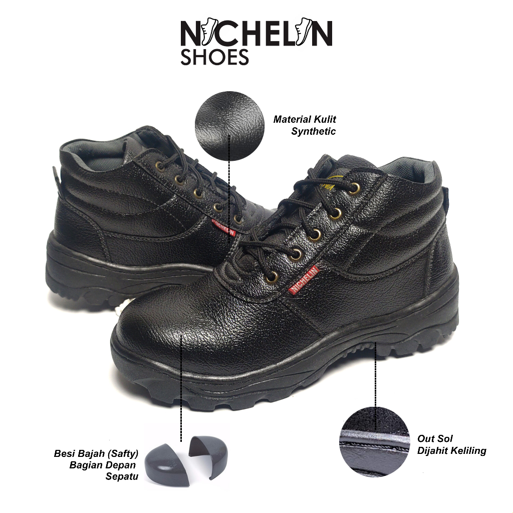 รองเท้าสูงของผู้ชาย SAFTY สําหรับกิจกรรมการทํางานด้วย IRON TOE SEWING AROUND 005