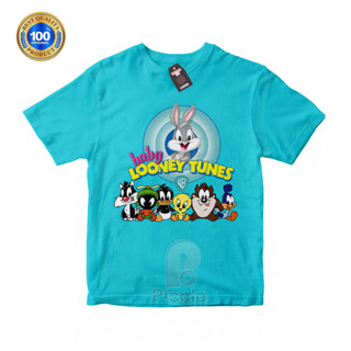 (ฟรีชื่อ) เสื้อยืด ผ้าฝ้าย พิมพ์ลายการ์ตูน LOONEY TUNES UNISEX สําหรับเด็ก