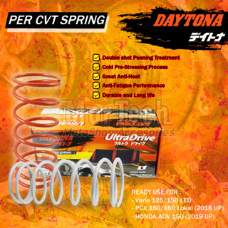 Per CVT Orange - White DYT Daytona ขนาด (+10%) 1000 RPM, (20%) 1500 RPM Matic Honda Vario 125/Vario 150 LED PCX 150 /160 Local ADV 150