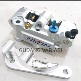 Nsin Monoblock Caliper 4piston silver set Bracket mio, mio smile, mio soul mx usd แผ่นดิสก์มาตรฐาน 220 มม.