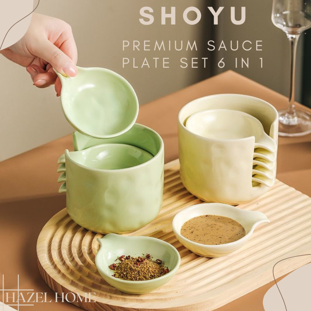 [HAZEL] READY SHYU PREMIUM SAUCE PLATE SET 6 IN 1 | จาน / ซอสชามคุณภาพสูงระดับพรีเมียมหลายวัตถุประสง