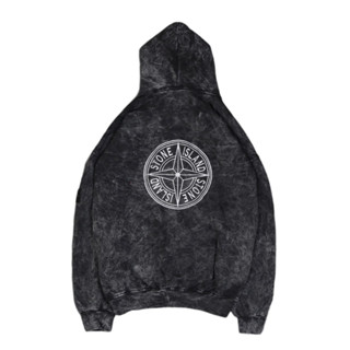 STONE ISLAND เสื้อแจ็กเก็ต มีฮู้ด ขนาดใหญ่ ลายหิน ISLAND