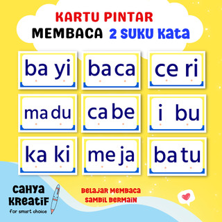 Cahya Kreatif - Kartu Pintar Membaca | Flashcard BELAJAR MEMBACA 2 SUKU KATA/ BERMAIN dan MEMBACA (80 KARTU) Banyak Bangeet