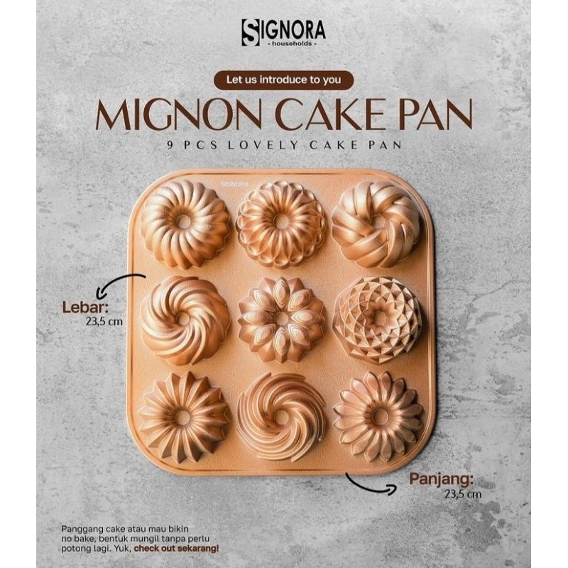 Mignon Cake Pan Signora/Mini Sultan Pan มี 9