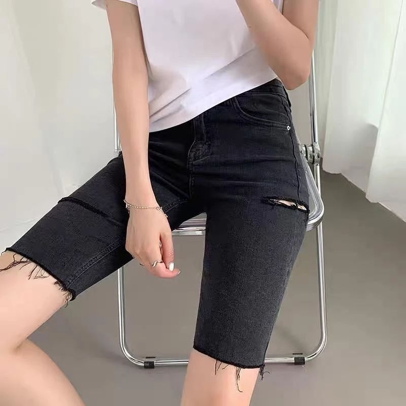 ANP - BIKER SHORT RIPED HIGHWATIS JEANS [ใหม่]