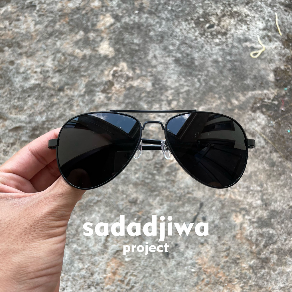 [ ] Aviator Pilot Glasses Mens Cobra Glasses สีดํา