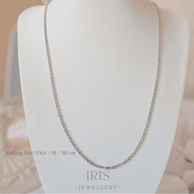 Putih Iris Jewelery - สร ้ อยคอโนริแกะสลัก - 50 ซม . - M - เงินสเตอร ์ ลิง 925 lapis โรเดียมสีขาวทอง 18K