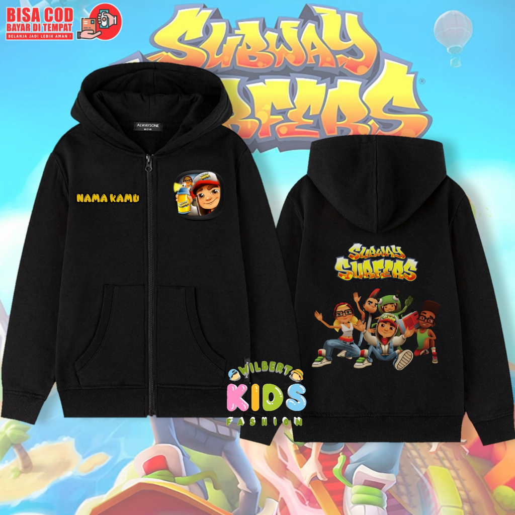 Subway Surfers เสื้อฮู้ดมีซิปสําหรับเด็ก / เสื้อแจ็คเก็ตซิป